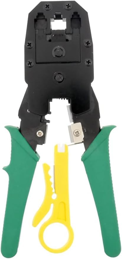 Home 3’lü Modüler İrtibat Pensesi – 4P-4C, 6P-6C ve 8P-8C RJ11 RJ12 RJ45 Ethernet Kablo Jak Çakma Pensesi, Ağ ve Telefon Kablosu Sıkma Aracı-Kablo Soyucu Hediyeli-Asorti Renk