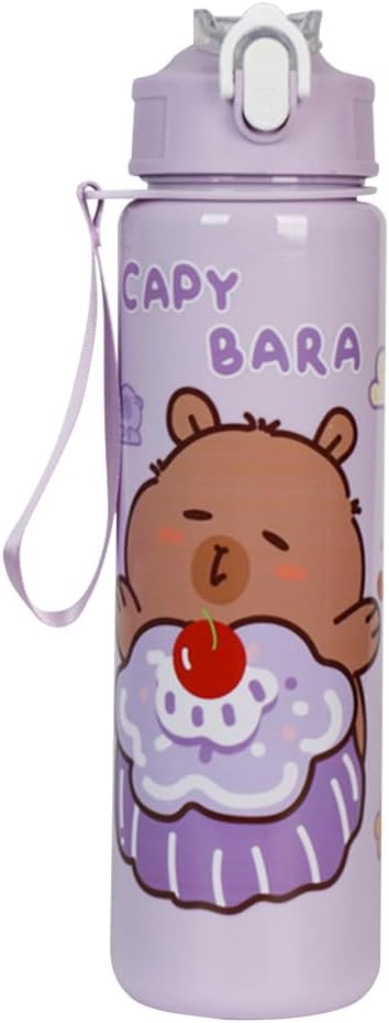 Capybara büyük kapasiteli 700 ml su şişesi, dış mekan aktiviteleri için