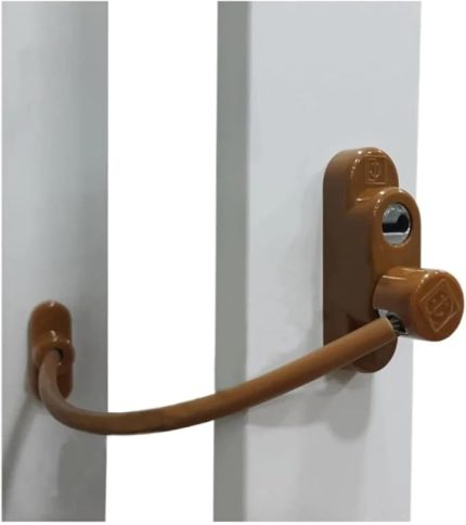 Penkid Çelik Halatlı Kablolu Pvc Pencere Emniyet Çocuk Güvenlik Kilidi 3 ADET (Kahverengi)