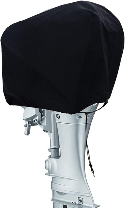 Tekne motoru, dıştan takma motor örtüsü, su geçirmez 600D Oxford kumaş, koruyucu kılıf, dıştan takmalı motor örtüsü, 48 x 27 x 35 cm motorlar için uygun, siyah