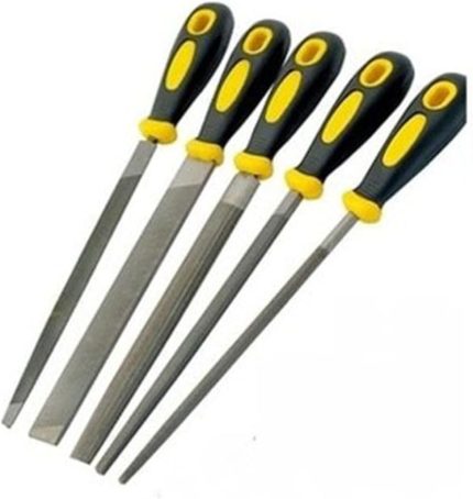 Meşem-1290 32 Cm Büyük Boy 5 Li Eğe Seti Marka Yüksek Kalite Üçken Kare Oval Set 1410
