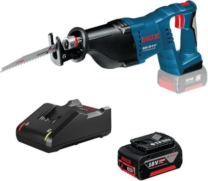 GSA 18V-LI Akülü Panter Testere (18 Volt, 1 x 4,0 Ah Akü, Şarj Cihazı, Ahşapta kesme derinliği: 250 mm, 2.700 strok/dk, Karton Kutuda)