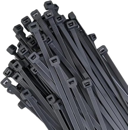 ADET Siyah Elektrik Kablosu Kablo Bağı Klips Plastik Kelepçe Cırt Cırt Kelepçe 37 Cm-3.6 Mm (100)