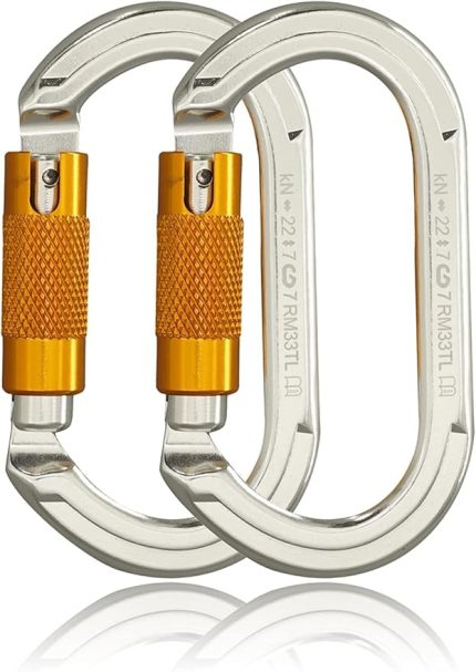 Karabiner Kletterkarabiner Karabinerhaken aus Aluminium Schlsselanhnger Karabinerhaken fr hohe Beanspruchung mit Schraubsicherung zum Klettern, Abseilen, Hngematten
