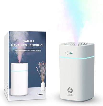 Şarjlı Hava Nemlendirici 380ML Usb Şarjlı Humifidier Araba, Ofis, Ev Portatif Hava Nemlendirici, Oda Kokusu, Araba Kokusu Aromaterapi, Gece Lambası