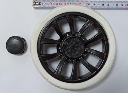 - 2 ADET - Pazar Arabası Tekerleği Telli Yuva 17 CM Siyah Pazar Teker