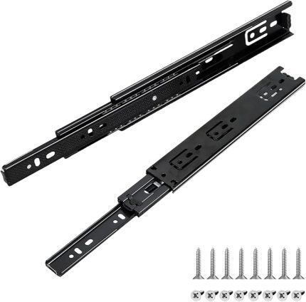 2 adet çekmece rayı 250 mm, çekmece rayları 25 cm, 3 katlı teleskopik çekmece çekmecesi, menteşeler tam uzatma 500 mm, 45 kg ağır taşıma kapasitesi
