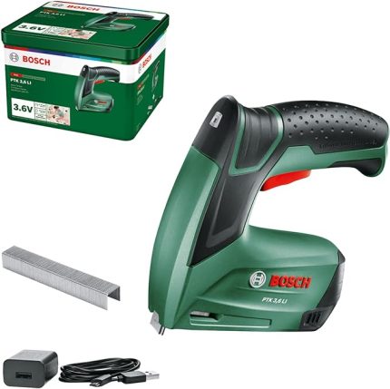 Akülü Zımba veya Çivi Çakma Tabancası (Entegre Akü, 3.6 Volt, 30 Darbe/Dak, Metal Kutuda)