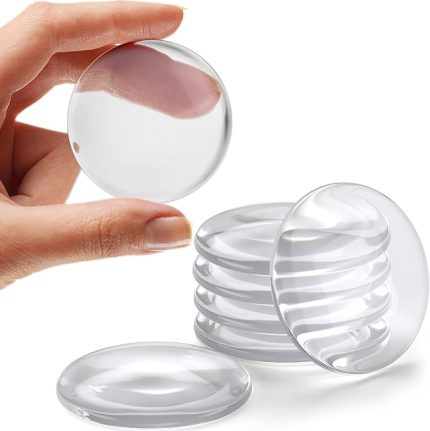 Home Duvar Kapı Kolu Stoper 5 cm Set 6 Şeffaf Kauçuk Kapı Kolu Kapı Kolu için Yuvarlak Duvar Koruması. Koruyucu Kapı Tamponu Duvar Susturucu - Kendinden Yapışkanlı