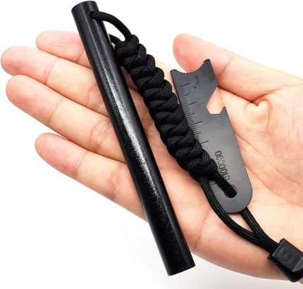 çeliği XXL | Çakmak taşı seti, Paracord + kazıyıcı ile | Son derece güçlü kıvılcım | Magnezyum ateş yakıcı | çakmak taşı hayatta kalma 13 cm uzunluğunda, Ø13 mm