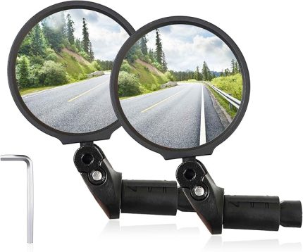 2 adet bisiklet aynası, E-bike için, HD dışbükey bisiklet dikiz aynası, 360° döndürülebilir, katlanabilir, güvenlik bisiklet dikiz aynası, evrensel bisiklet aynası, gidon için, 14,8 – 23 mm