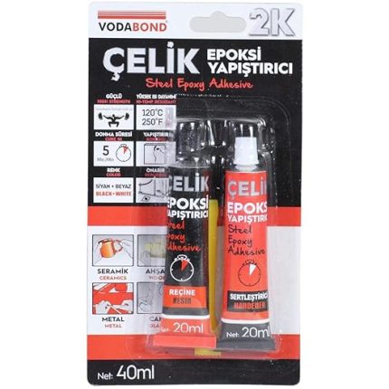 Seramik Ahşap Metal Plastik Cam Çelik Epoksi Yapıştırıcı 20+20 ml