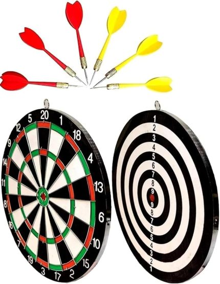 Tahtası Seti 15 İnç Büyük Orta Boy Çift Taraflı Dart Tahtası Oyun Seti