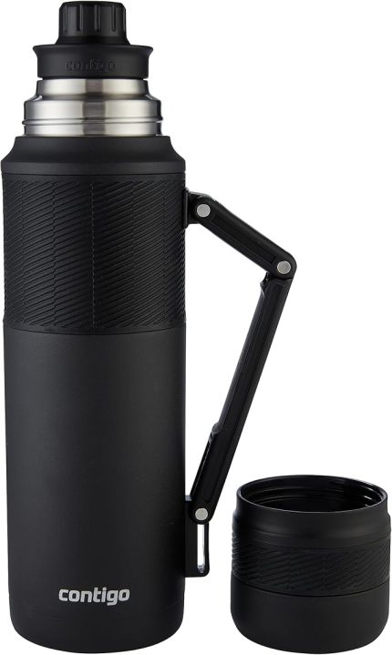 Thermal Bardaklı Çelik Termos 1.2L Siyah