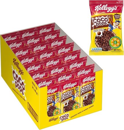 Coco Pops Topları 40 Gr x24 Adet,Lif,Demir ve 6 Vitamin Kaynağı,%100 Pancar Şekeri,D vitamini,Kalsiyum,Folik Asit ve Demir içerir,En Az %40 Kakao içerir,Kahvaltılık Tahıl Gevreği