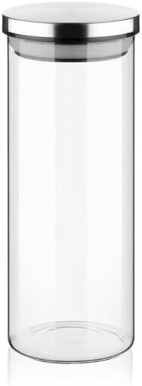 1000ml Vakumlu Metal Kapaklı Borosilikat Cam Kavanoz (8.5cm*20cm) 1 Adet