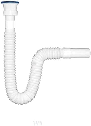 Home Yüksek Kaliteli Çelik Süzgeçli Lavabo Gider Hortumu,Pratik Körüklü Sifon,Uzun Eviye Gider Borusu (150Cm)
