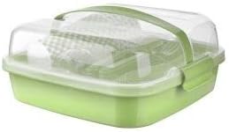 Lovely 32 Parça Piknik Seti - İçiçe Geçebilen Çatal+Kaşık+Bıçak - Yeşil