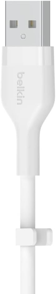 BoostCharge Flex Silicone USB-C - USB-A Kablosu (2 m), iPad Pro, Galaxy S21, Ultra, Plus, Note 20, Pixel ve Diğer Aygıtlar için USB-IF Onaylı USB-C Şarj Kablosu - Beyaz - Görsel 5