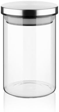 450ml Vakumlu Metal Kapaklı Borosilikat Cam Kavanoz (8.5cm*12cm) 1 Adet