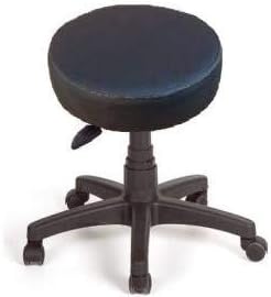 Silinebilir Deri Döşeme Konforlu Ofis Büro Bilgiyayar Taburesi Tekerlekli Tabure Eczane hastahane (Siyah)