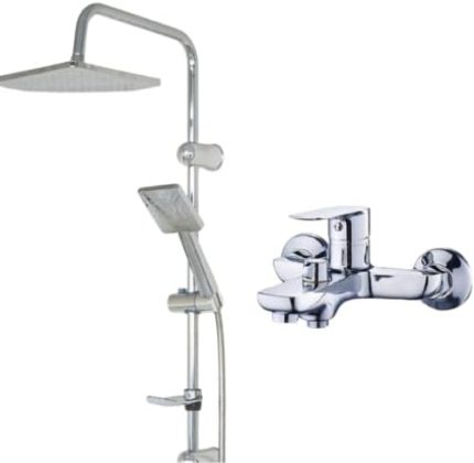 Robot Yağmurlama Duş Seti, Fleko Banyo Bataryası 2Li Modern Set (Krom hawai 2 li set)
