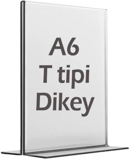 T-Tipi Dikey Şeffaf Föylük Menü Fiyatlık Broşür Etiket Fotoğraflık Albüm Stand Sehpa