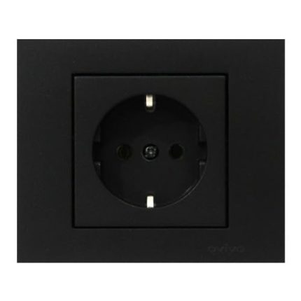 Grano Metalik Siyah Topraklı Priz