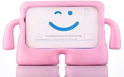Samsung Çocuklar İçin Kılıf Ağır Hizmet Darbeye Dayanıklı Kılıf Çocuklara Dayanıklı Koruyucu Çocuk Kılıfı Standlı (Açık Pembe, Tab A9 X110/T290/A7 Lite T220/Galaxy Tab A11)