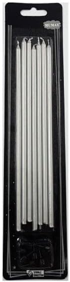 Marifetlerim Gümüş Pasta Mumu 20 cm - Kokusuz