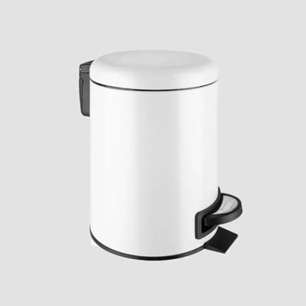 Elit Pedallı Çöp Kovası Beyaz 5 LT