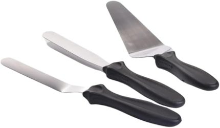 Paslanmaz Çelik Kaymaz Saplı 3'lü Spatula Seti