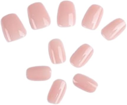 Beauty Takma Tırnak Seti & Zararsız Yapıştırıcı Küt Pembe