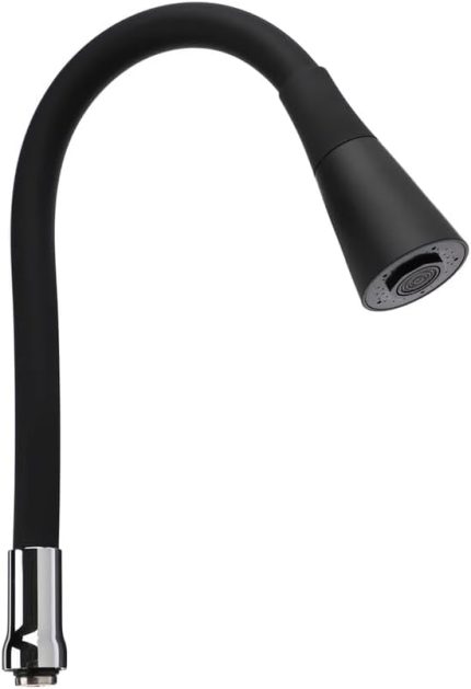 Esnek Silikon Musluk Başlığı – Kıvrılabilir ve Oynar Başlıklı, Musluk Uzatma Aparatı | Mutfak ve Banyo Bataryaları İçin Ayarlanabilir Su Yönlendirici 52 CM SİYAH