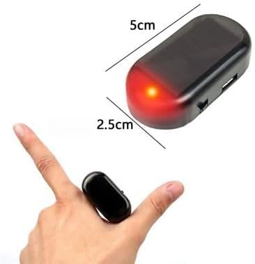 Araç İçin Caydırıcı Solar Enerji İle Şarj Olan Güçlü Yapışkanlı Işıklı Plastik Mini Sahte Alarm - Görsel 5