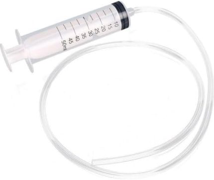 Okul Store Plastik Büyük Şırınga Sıvı Emme Enjektörü 50ML - Şeffaf Sert Hortumlu
