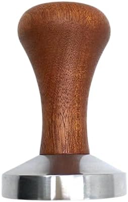 Time Ahşap Saplı Barista Kahve Tamper, Paslanmaz Çelik Taban (51 mm)