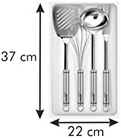Flexispace 899430 Mutfak Gereçleri İçin Çekmece Düzenleyici, Plastik, Beyaz, 37 x 22 x 4,5 cm - Görsel 3