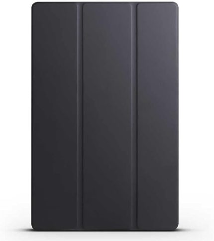 Samsung Galaxy Tab S10 Plus Kılıf Arkası Transparan Standlı Katlanabilir Tablet Kılıf Siyah