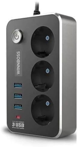 Dayanıklı Termal Akım Korumalı 2 Mt 10A 2500W 3lü Priz ve 3 Usbi 21A Uzatma Kablosu