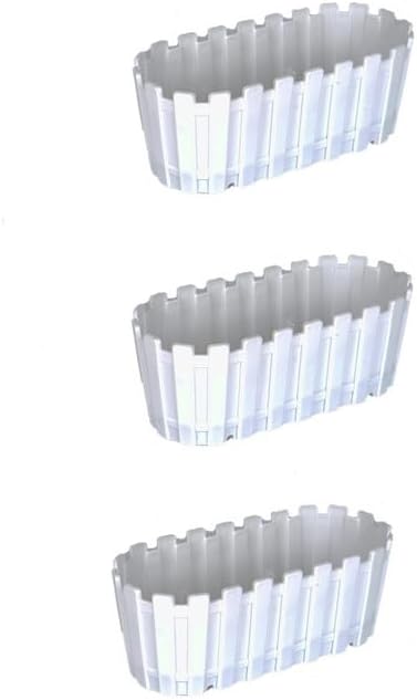 Adet Akasya Saksı, Bahçe Balkon Saksı, Çit Saksı 30 Cm (Beyaz)