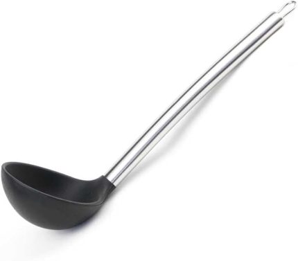 Çelik Saplı%100 Silikon Kepçe - Siyah