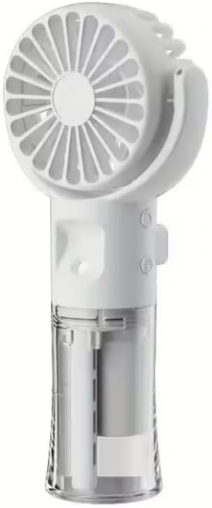 Şarjlı Mini Fan Taşınabilir Serinletici El Ve Masa Üstü 4 Kademeli Vantilatör (Beyaz)