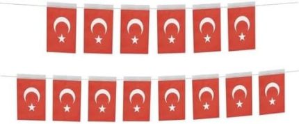 Kağıt Bayrak Türk Bayrağı İpli 50'li Büyük