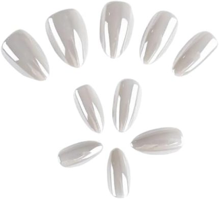 Beauty Takma Tırnak Seti & Zararsız Yapıştırıcı Gri Hailey Bieber