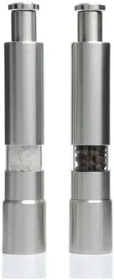 Home 2'li Çelik Manuel Basmalı Karabiber ve Tuz Değirmeni Seti – Baharat Değirmeni, Paslanmaz Çelik, Ergonomik Tasarım, Dayanıklı Öğütücü Mekanizma