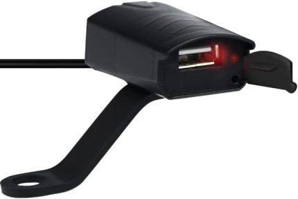 USB Çıkışlı Sigortalı Motosiklet Gidon USB Şarj Aleti, 2V Motosiklet Bisiklete binme CD-3109 USB Koruma Tıpalı Motosiklet USB Şarj Cihazı Siyah
