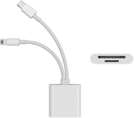 type-c Girişli iPhone 11 12 13 14 15 16 Serilerine Uyumlu Kart Okuyucu SD Kart Adaptörü TF Kart Okuyucu Disk Adaptörü Mobil Kart Okuyucu (Çift Kablolu (type-c/Lightning)