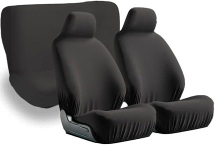 Mirsepet Oto Koltuk Kılıfı Penye Premium Tüm Araçlara İle Uyumlu 4 Parça Set (Siyah)