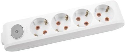 Multi-Let Dörtlü Priz Anahtarlı Topraklı Klemensli Çocuk Korumalı -Beyaz (Kablosuz)